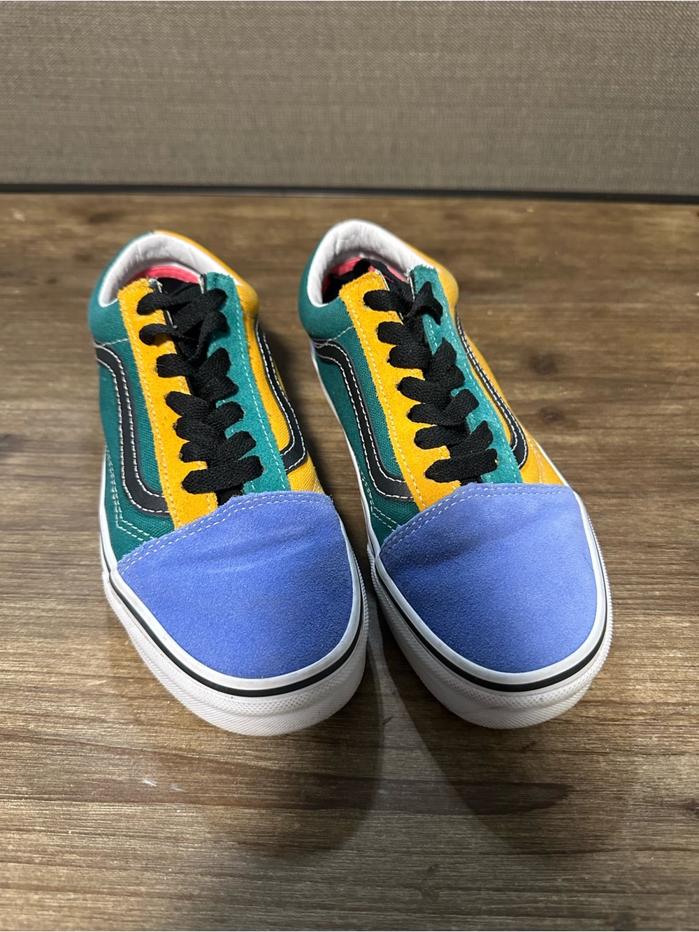 Vans Colorblock Old Skool Sneakers - Blue, Green, Yellow